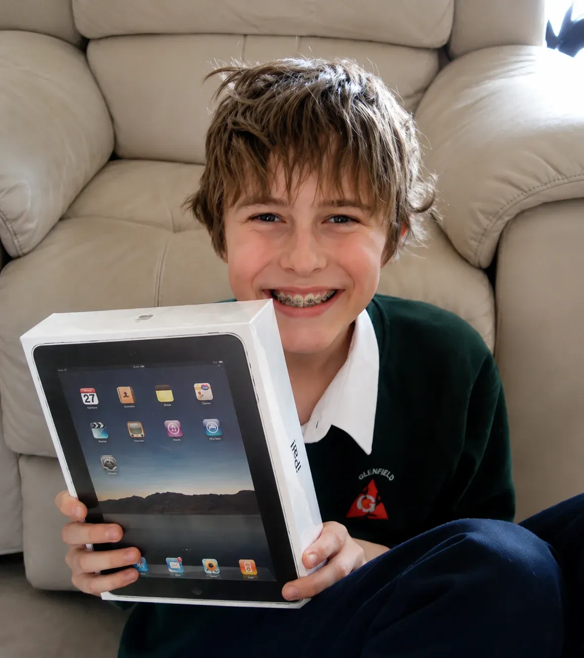 first iPad, age 13