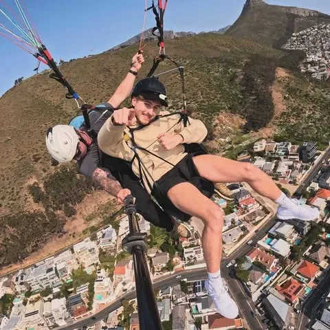 Joel paragliding over Cape Town